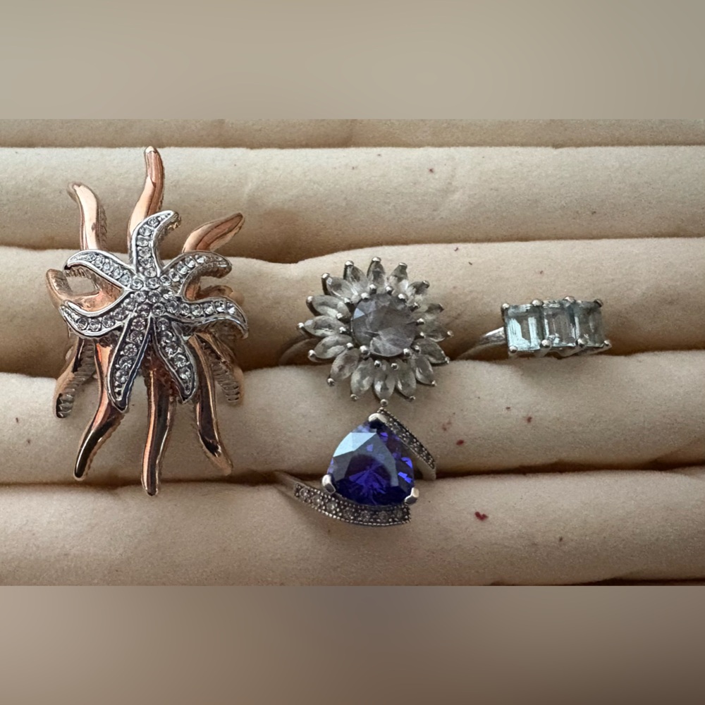 Ring Lot. Genuine Gemstones.